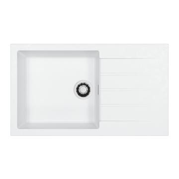 Alveus, Cadit 40, Glacier, Single bowl, Inset, 860x500x198mm, c/w single quick close waste kit &amp; mou