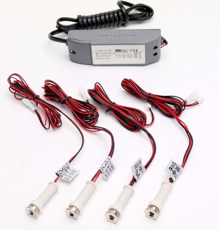 4 x 0.2W round warm plinth lights + 10W driver