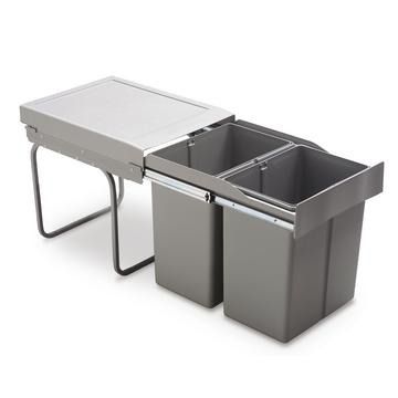 Gollinucci, Waste Bin, Fixes to cabinet base, Grey, 2 x 21L compartment(s), for 400mm cabinet