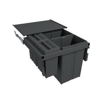 Gollinucci, Waste Bin, Anthracite, 2 x 29L, 2 x 8L compartment(s), for 600mm cabinet