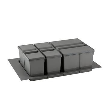 Gollinucci, Waste Bin, Anthracite, 1 x 20L, 2 x 9L compartment(s), for 800mm cabinet