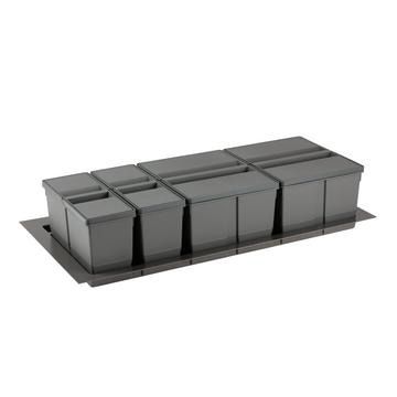 Gollinucci, Waste Bin, Anthracite, 2 x 20L, 2 x 9L compartment(s), for 1000mm cabinet
