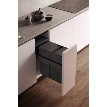 Gollinucci, Waste Bin, Fixes to pull-out door, Anthracite, 1 x 40L compartment(s), for 300mm cabinet