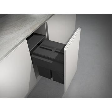 Gollinucci, Waste Bin, Fixes to pull-out door, Anthracite, 2 x 29L compartment(s), for 450mm cabinet