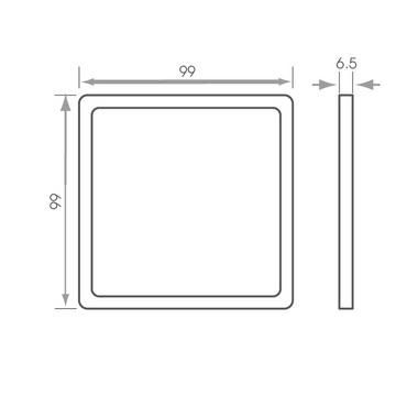Square 3.5W single warm under cabinet light