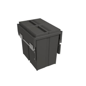 Gollinucci, Waste Bin, Anthracite, 2 x 29L compartment(s), for 400mm cabinet