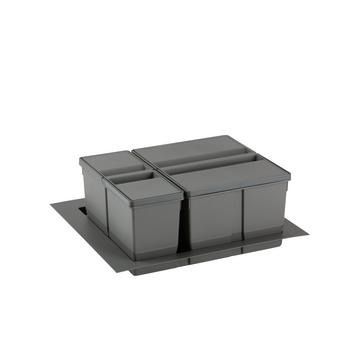 Gollinucci, Waste Bin, Anthracite, 1 x 20L, 1 x 9L compartment(s), for 600mm cabinet