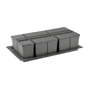 Gollinucci, Waste Bin, Anthracite, 1 x 9L, 2 x 20L compartment(s), for 900mm cabinet