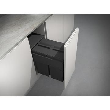 Gollinucci, Waste Bin, Fixes to pull-out door, Anthracite, 2 x 29L compartment(s), for 400mm cabinet