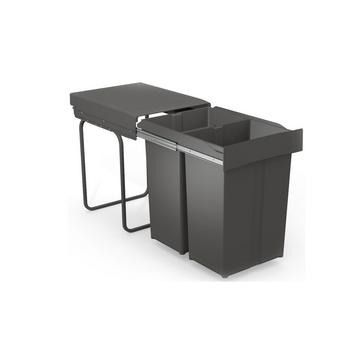 Gollinucci, Waste Bin, Fixes to cabinet base, Anthracite, 2 x 29L compartment(s), for 400mm cabinet