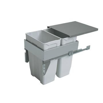 Gollinucci, Waste Bin, Fixes to pull-out door, Grey, 2 x 35L compartment(s), for 450mm cabinet