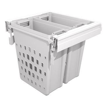 Gollinucci, Laundry Basket, White, 2 x 40L compartment(s), for 600mm cabinet