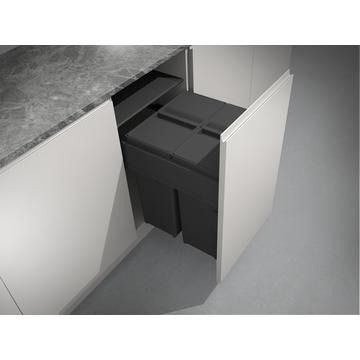 Gollinucci, Waste Bin, Fixes to pull-out door, Anthracite, 2 x 40L compartment(s), for 500mm cabinet