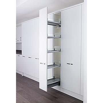 Kessebohmer Convoy Larder, 300mm, Chrome with Glass Elements