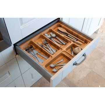 Blum Tandem cutlery insert, 600mm unit, beech veneer