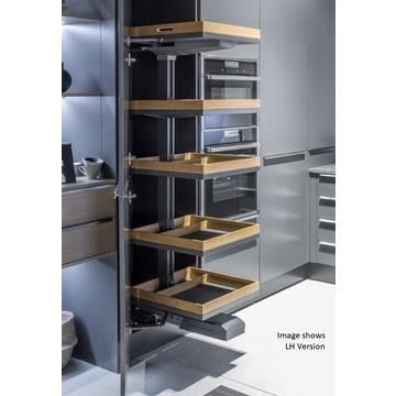 Kessebohmer Convoy Larder, 600mm, Anthracite with Oak Elements, Left Hand
