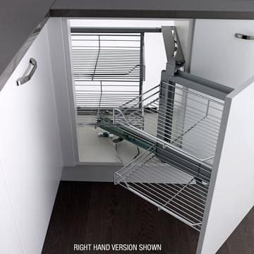 Kessebohmer Magic Corner for 900mm-1000mm Cabinets, Chrome Classic, Left Hand