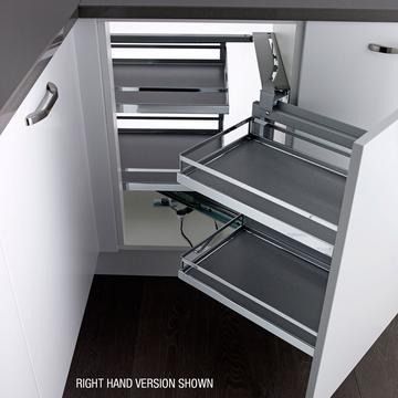 Kessebohmer Magic Corner for 900mm-1000mm Cabinets, Arena Style Chrome, Right Hand