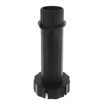 Adjustable leg tube, 100-160mm high, black plastic