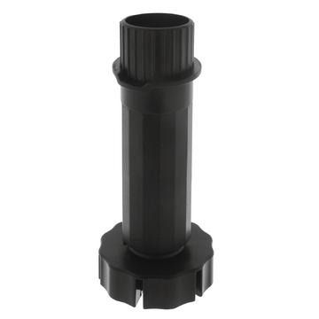 Adjustable leg tube, 100mm high, black plastic