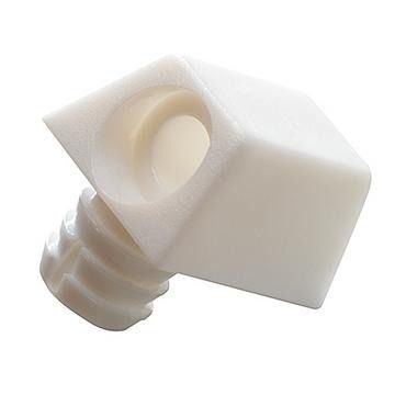 Connector block with 11mm diameter dowel, white plastic Connector block with 11mm diameter dowel, white plastic