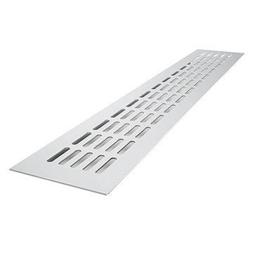 Ventilation grill, rectangular, 480x80mm, aluminium, satin finish