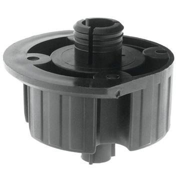 Socket, single dowel fixed, 15mm diameter, black plastic