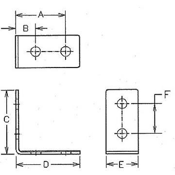 Corner bracket, 32x32x16mm, bright zinc plated