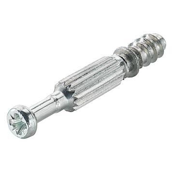 Screw-fix dowel, 24mm long, 5mm euroscrew, bright zinc plated
