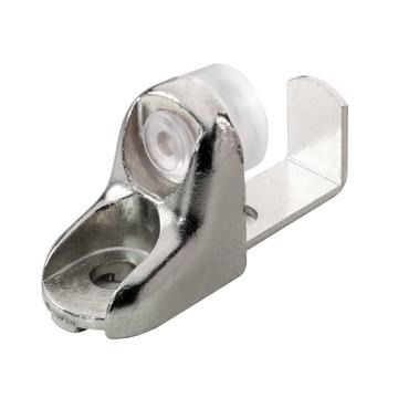Glass shelf support, two piece, 5mm, metal, nickel