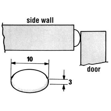 Door buffer, 10x3mm, plastic, clear