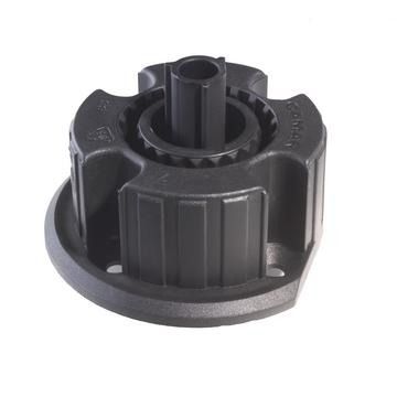 Socket, expanding 15mm diameter dowel fix, black plastic