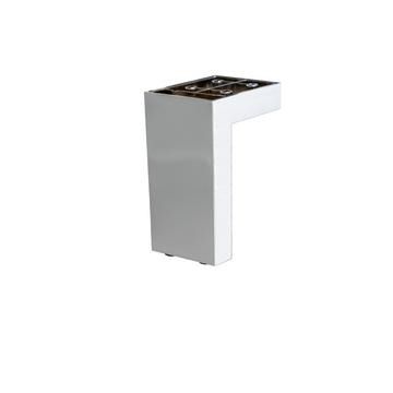 Decorative legs, 120mm, flat base, bright chrome finish, pack of 4 with screws