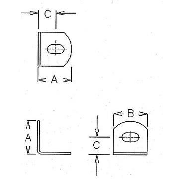 Corner bracket, 19x19x16mm, bright zinc plated