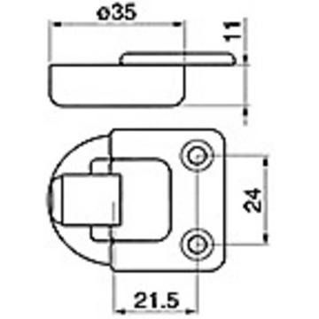 Sliding door hinge, screw fix, nickel plated