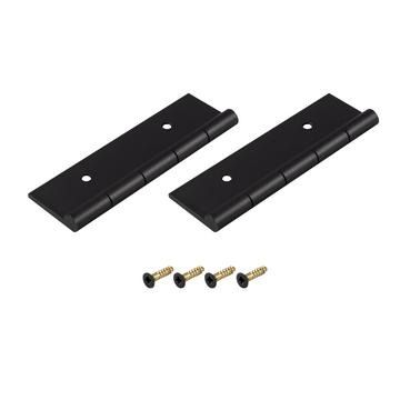 False butt hinge for door sets, 75mm, matt black, including fixings, pair