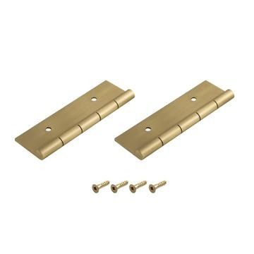 False butt hinge for door sets, 75mm, satin brass, including fixings, pair