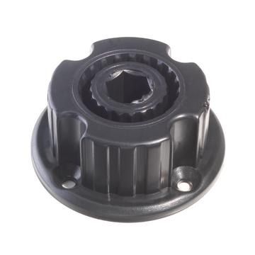 Socket, bolt or screw fix, 60mm diameter, black plastic