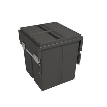 Gollinucci Waste Bin, Anthracite, 2 x 40L compartment(s), for 500mm cabinet