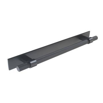 Knurled, Bar Handle, 192mm hole centre, Matt Black (Full Backplate)