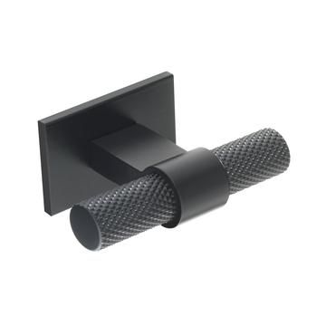 Knurled, T-Bar, Central hole centre, Matt Black (Square Backplate)