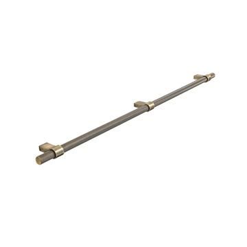 Knurled, Bar Handle, 448mm hole centre, Aged Brass (No Backplate)