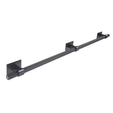 Knurled, Bar Handle, 448mm hole centre, Matt Black (Square Backplate)