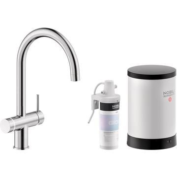 Nobili, Live, Multifunctional, J Spout, Brushed Stainless Steel, Tap, 4 litres (E model)