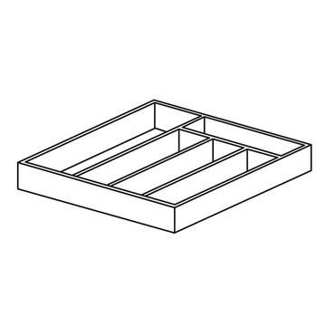 Cutlery insert, 500mm, washed oak
