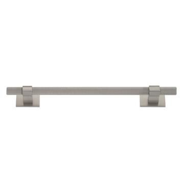 Knurled, Bar Handle, 192mm hole centre, Brushed Stainless Steel Effect (Square Backplate)