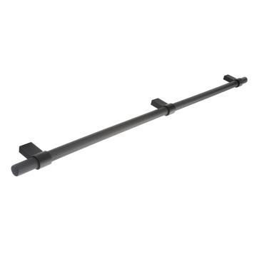 Knurled, Bar Handle, 448mm hole centre, Matt Black (No Backplate)