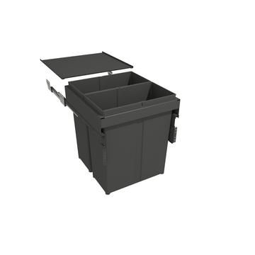 Gollinucci, Waste Bin, Anthracite, 2 x 40L compartment(s), for 500mm cabinet (EVO soft-close model)