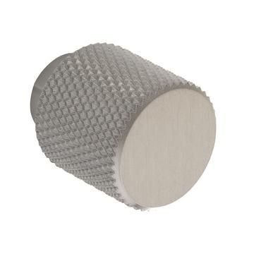 Knurled, Knob, Central hole centre, Brushed Stainless Steel (20mm)