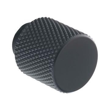 Knurled, Knob, Central hole centre, Matt Black (20mm)